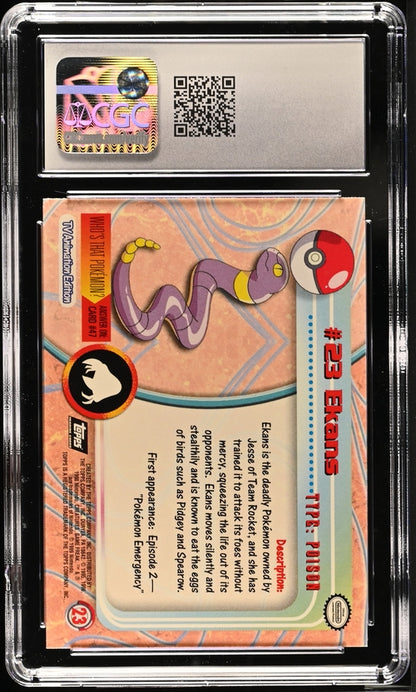 Ekans Pokémon Topps 1999 Grade 9